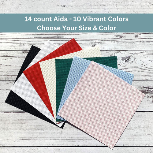 14 Count Aida Cloth for Cross Stitch - Various Sizes & Colors - Flat Rate Ship