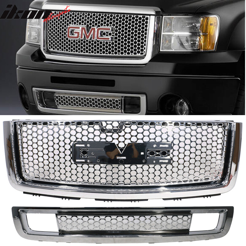 07-13 GMC Sierra 1500 Denali Upper & Lower Grille Front 07-13 GMC Sierra 1500 Denali Upper & Lower Grille Front