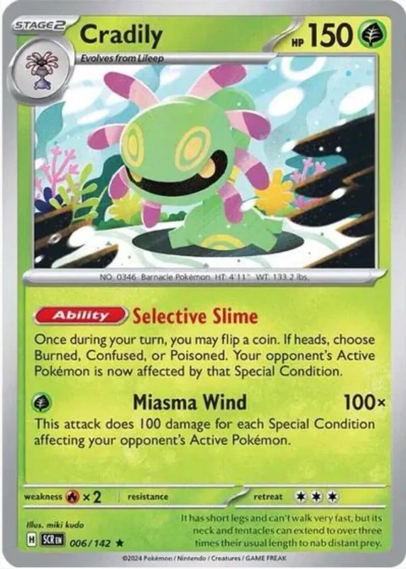 006/142 Cradily : Holo : Stellar Crown : Pokemon Trading Card Game