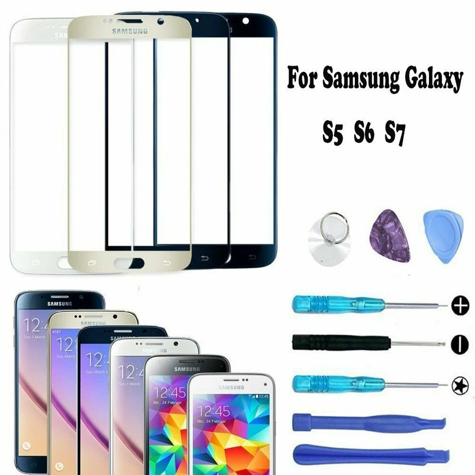 Front Screen Glass Replacement For Samsung Galaxy S5 S6 S7 edge With Adhesive - Image 4 of 4