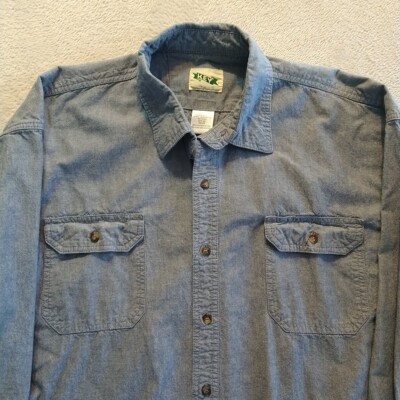 Key Apparel Chambray Long Sleeve Work Shirt  Mens 3XLR Lightweight and Durable