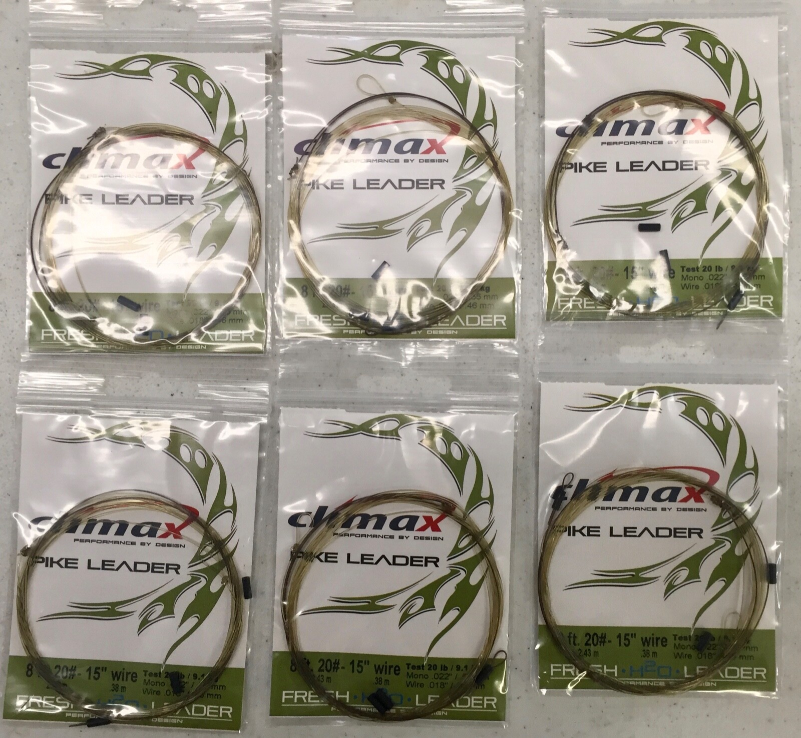 Climax Pike Leader 20 lb 15" Wire 8 foot leaders. eBay