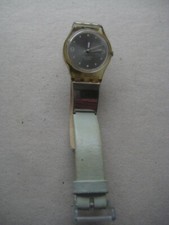 Ladies Leather Strap Swatch Watch 239CAAPR23