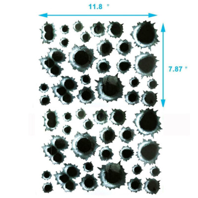 Keystone Bullet Decals 3 Pcs Fake Bullet Hole Stickers - Waterproof Vinyl Decals For Car, Laptop, Window (Black, Glossy) Fake Bullet Holes For Cars