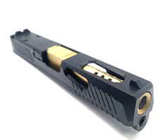 HTA Glock 19 Gen 1-3 Black W3 Reaper Slide Trijicon RMR Gold TiN Ported Barrel