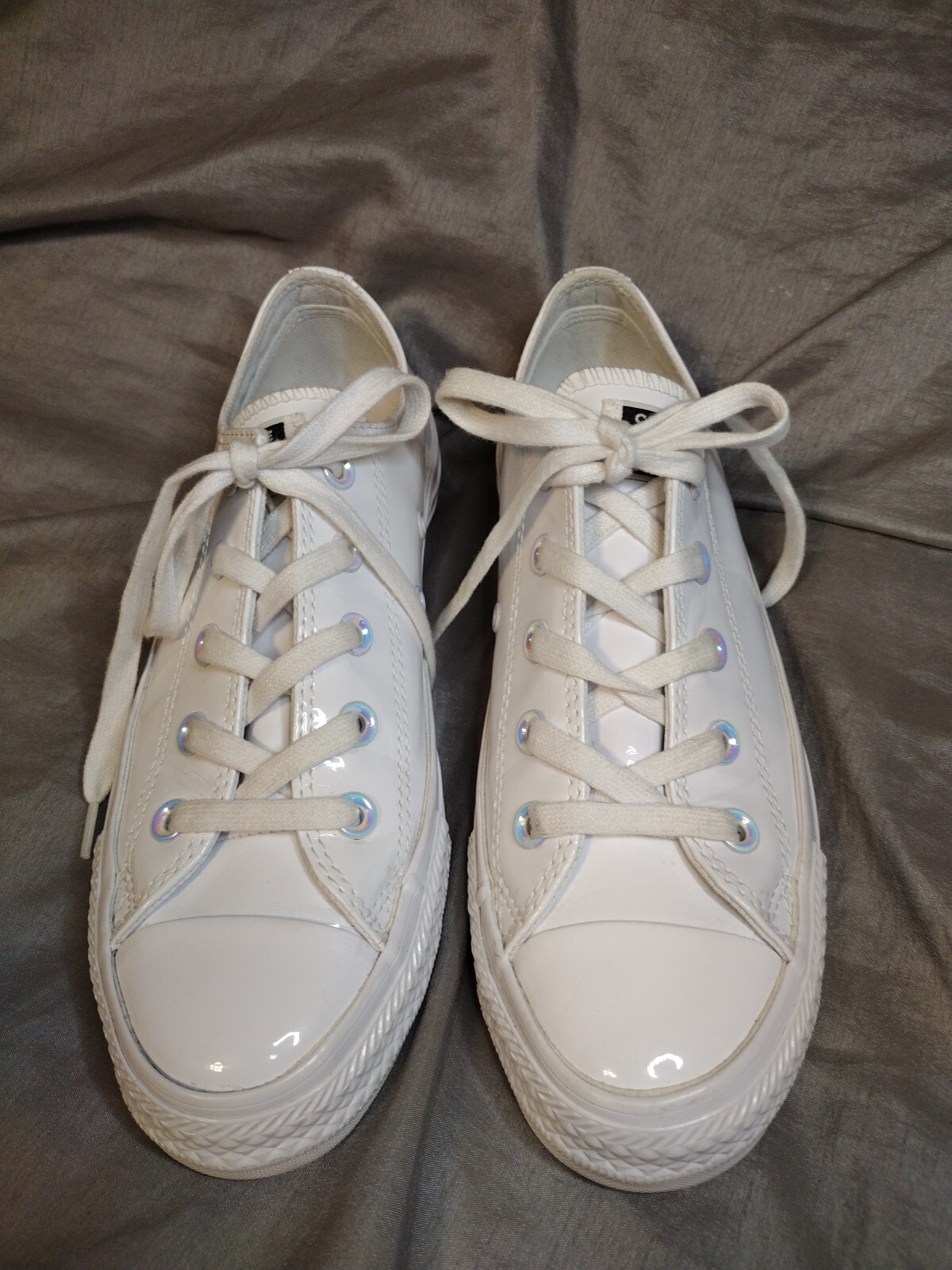 Converse Chuck Taylor Low Top White Patent Leather Men's Size