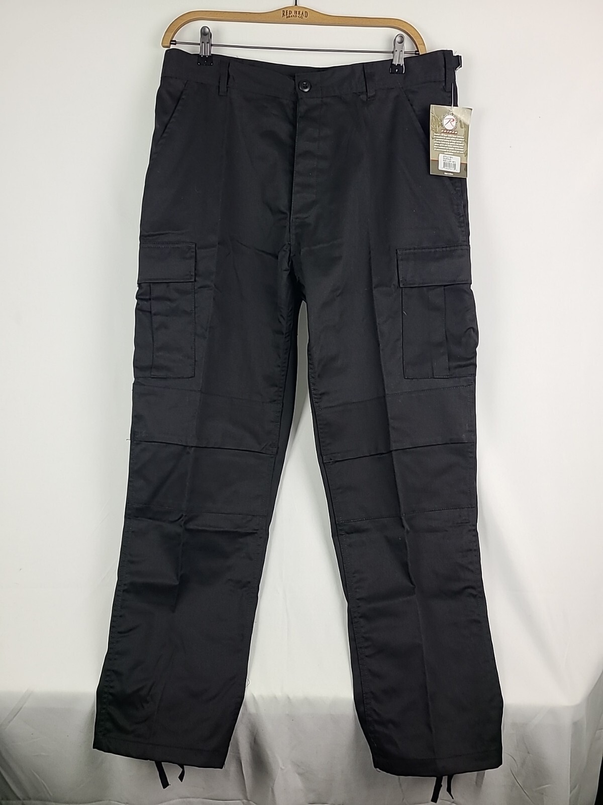 NEW Rothco Battle Tactical Cargo Pants, Black, Waist 35&rdquo;-39&rdquo;, Button Fly. NWT