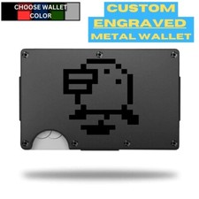 Custom TAMAGOTCHI PIXEL SPRITE Laser Engraved Wallet - Pick A Wallet Color