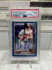 2020 Bowman Chrome Draft Heston Kjerstad RC Auto BLUE WAVE 1st /150 PSA 9 MINT