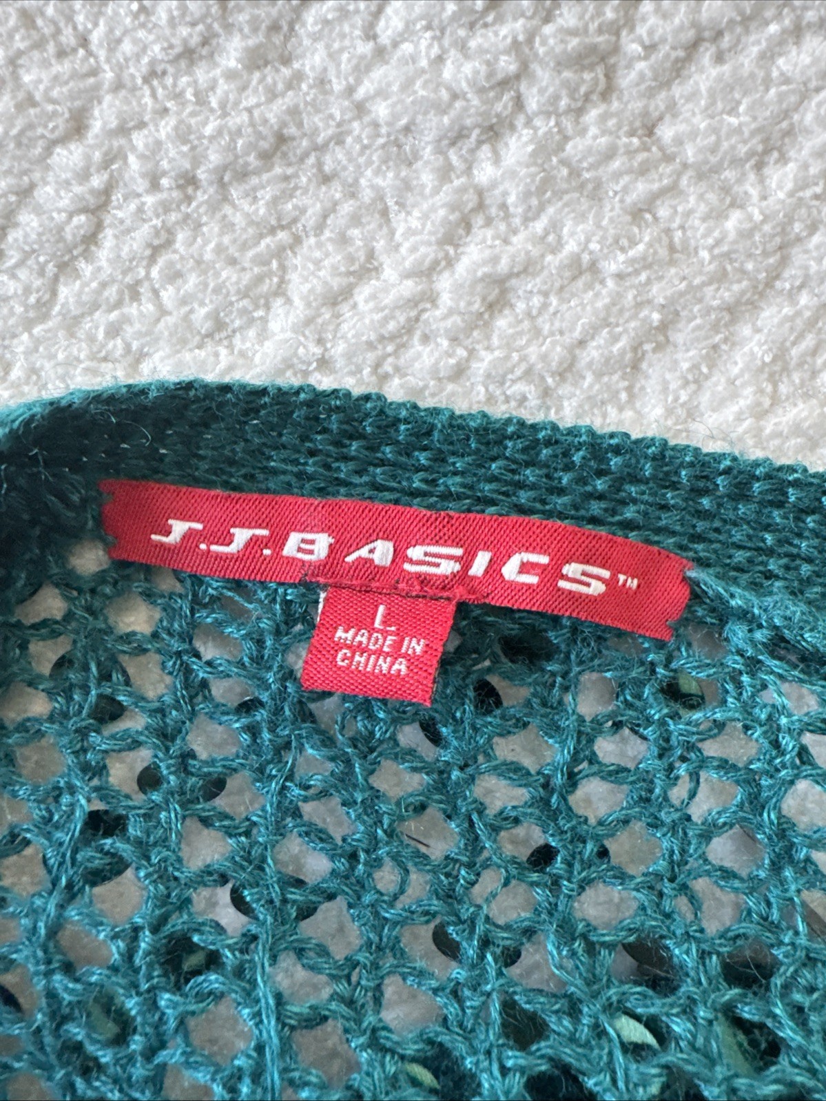 JJ Basic Junior Sequin Crochet Open Front Cardiga… - image 4