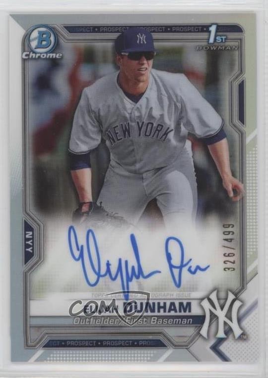 2021 Bowman Chrome Prospect Refractor 326/499 Elijah Dunham #CPA-ED Auto 11s9