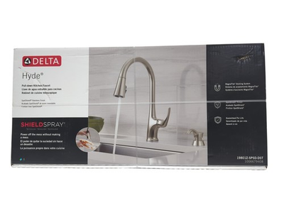 #ad Delta Hyde Pull Down Sprayer Kitchen Faucet w ShieldSpray Spotshield Stainless $187.20
