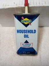 Sunoco Household oil tin can advertising gas station