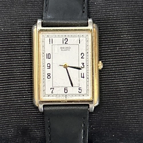 Seiko Tank Vintage Mens New Battery and New Period Correct Band.  Great Running