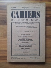 Cahiers Du Communisme 1946 French Communist Book