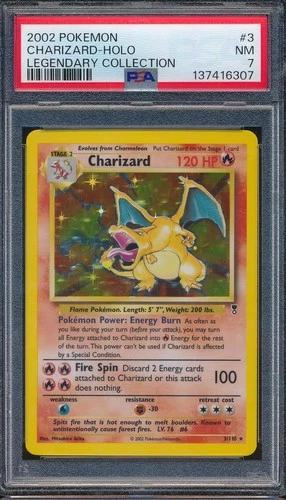 2002 Pokemon 3 Charizard Holo Legendary Collection PSA 7 NM - 137416307