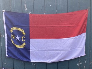 North Carolina State Flag 33"x59" (about 3'x5') Nylon Indoor Use with Grommet NC