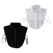 Classical Ruched Collar Lace Embellished Neckline Accent For Formal Event