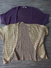 2 ladies shrug cardigans size L from TU, 1 purple, 1 gold