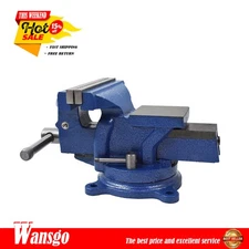 Locking Base Tabletop Clamp Heavy Duty Steel Bench Vise With Anvil Swivel 4Inch