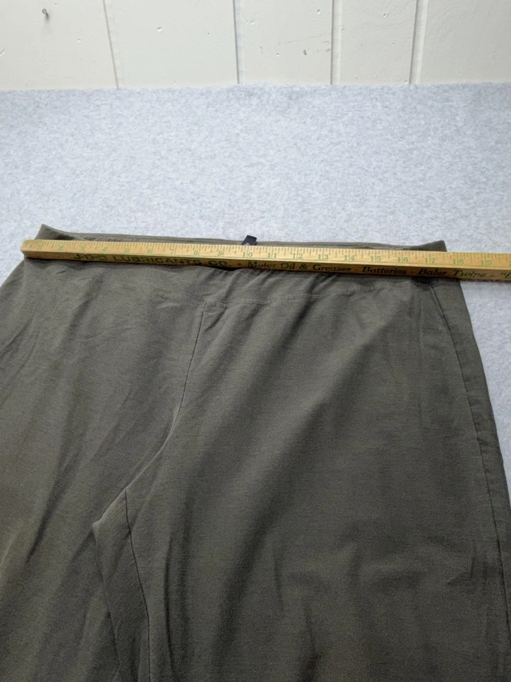 Брюки женские Eileen Fisher большие оливково-зеленые эластичные на лодыжке сделано в США - Изображение 2 из 4