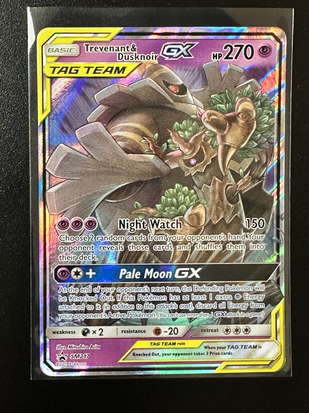 Pokemon TCG Trevenant & Dusknoir GX SM217 Black Star Promo TAG TEAM Holo NM