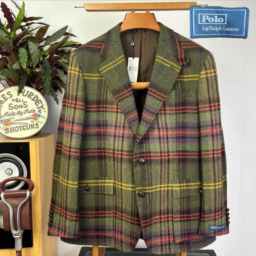POLO RALPH LAUREN BNWT (46R) RL67 TWEED Windowpane Sport Coat Jacket Tartan