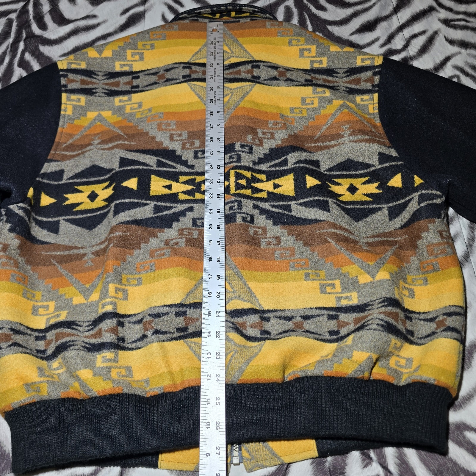 Pendleton aztec geometric design wool bomber jack… - image 11