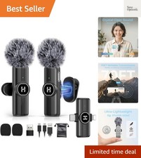 Mini Wireless Lavalier Microphone for iPhone, iPad, Android Phone - Noise Red...