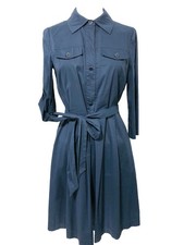 TORY BURCH Shirt Dress cotton blend poplin shift dress 2 Pockets. Side Zip Bin16
