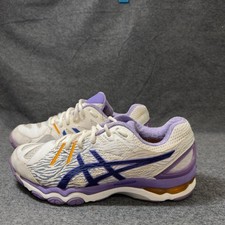ASICS Women's GT-Netburner Super 6 Netball Shoes White Purple Size 8US/39.5EUR
