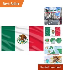 Mexico Flag 3x5 Ft, Large Mexican Flags for Cinco de Mayo Party Decorations -...