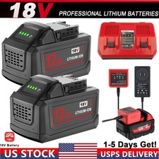 12.0AH 18V Battery For Milwaukee for M18 Extended Lithium 48-11-1880 or Charger