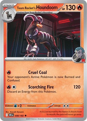 POKEMON DESTINED RIVALS TEAM ROCKET'S HOUNDOOM 038/182 PACK FRESH
