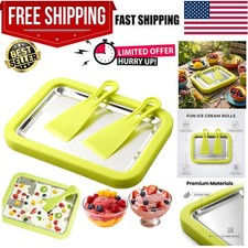 Stainless Steel At-Home Rolled Ice Cream Maker Kit with Scrapers and Tray