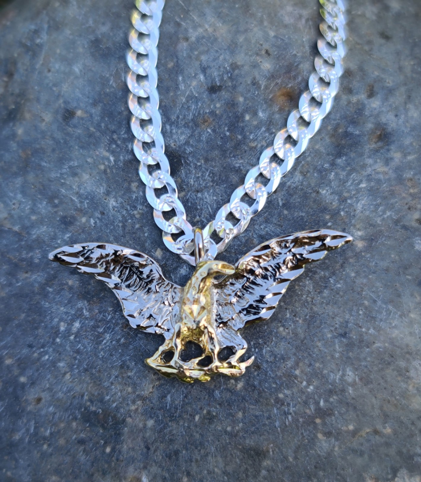 New Sterling 925 Solid Sterling Silver Eagle Pend… - image 1