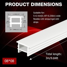 3/5M Silicone DIY Flexible Light Diffuser Channel White LED Strip Profiles UK