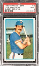 1985 TOPPS ALL-STAR GLOSSY SET OF 40 #13 KEITH HERNANDEZ PSA 9