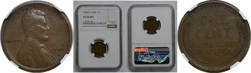 1909-S VDB  Lincoln Cent   NGC VF-20