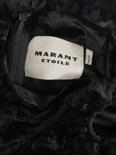 Isabel Marant Etoile Femme Havane Velours Écrasé Froncé Noir Mini ROBE XS 34 - Photo 21 sur 21