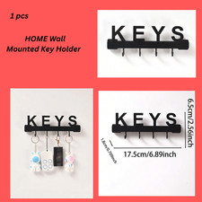 KEYS HOME Wall Mounted Key Holder No Drill Entryway Organizer with Hooks