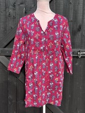Seasalt Cornwall Aventurier Tunic Size UK 12 Purple Multi Floral Print Cotton