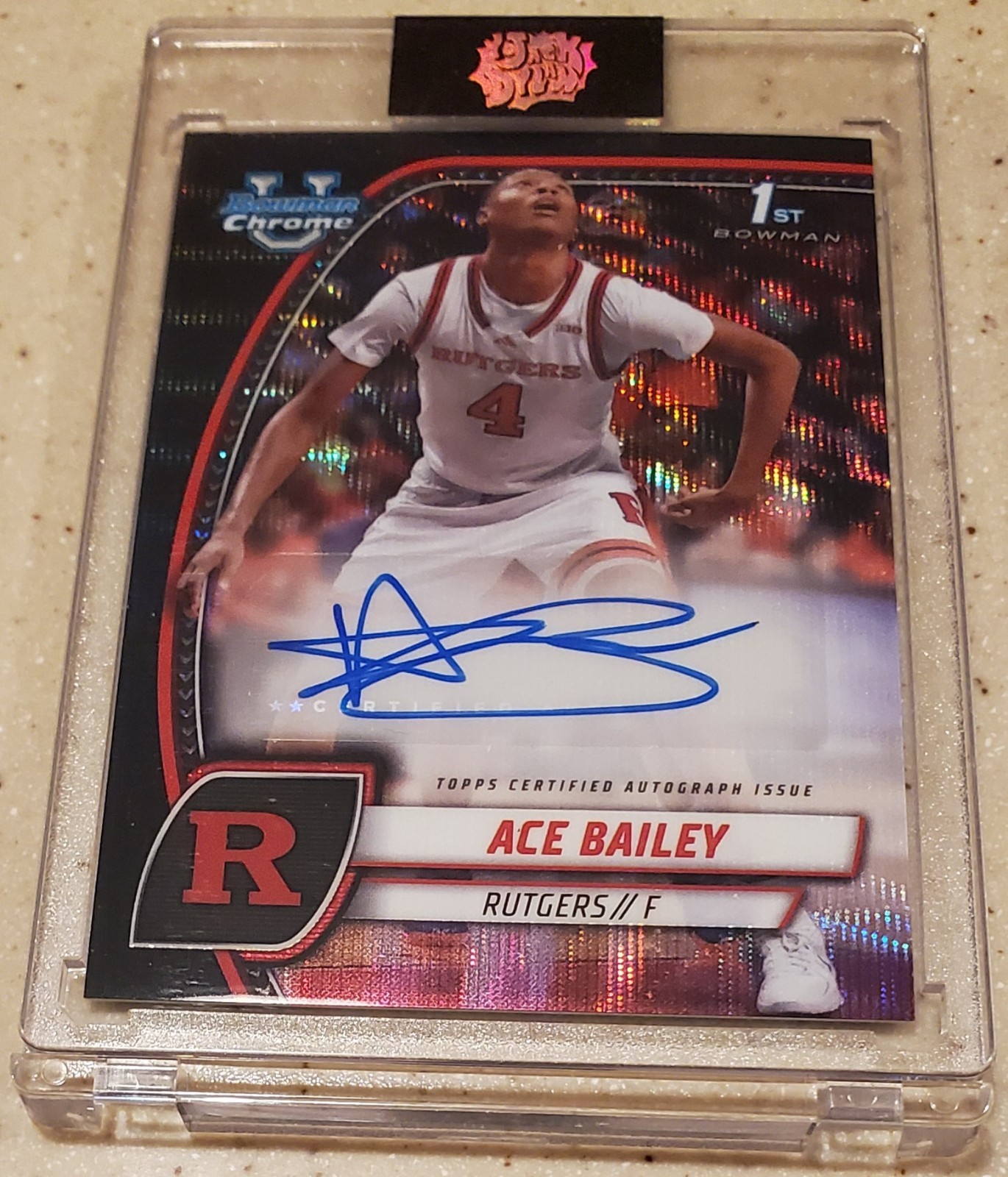 2024-25 Bowman Chrome U Ace Bailey Black Wave Refractor 1ST Auto Utah Jazz 