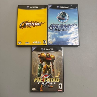 Nintendo GameCube Game Lot Metroid Prime Wave Race Blue Storm Crazy Taxi Bundle