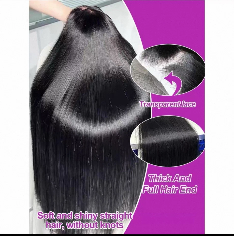 200% High Density Straight Human Hair Wig – HD Transparent Lace - Image 2 of 4
