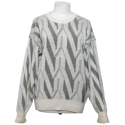 Oakton Limited, Strickpullover, Größe: L, Weiß/Grau, Acryl, Chevron #AL2