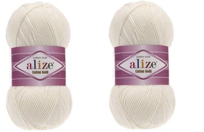 Alize Cotton Gold Yarn 55% 45% Acrylic Crochet 62 - Light Cream