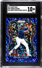 2021 Panini Prizm #224 Yordan Alvarez BLUE DONUT CIRCLES PRIZM /199 SGC 10 GEM