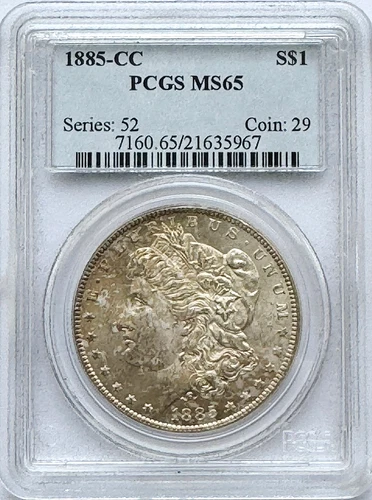 US 1885 CC Morgan Silver Dollar PCGS MS65 $1.00
