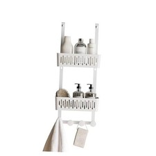 SnugFit Over the Door Caddy Organizer with 2 Storage Baskets and 4 Hooks,